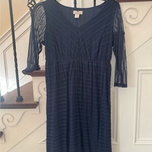 Two Hearts Maternity Navy Long Sleeve Dress